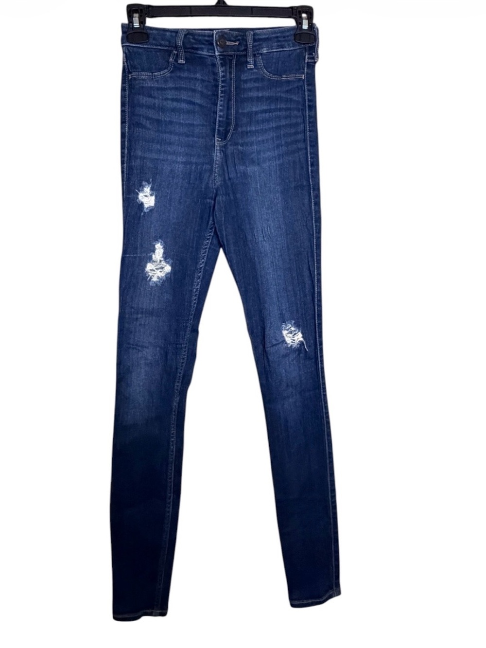 Hollister Dark Blue Distressed Skinny Jeans